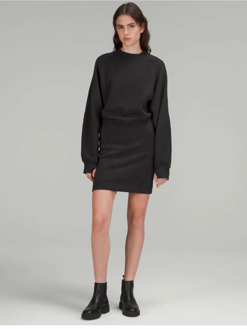 lululemon athletica Black Long-Sleeve Sweatshirt Dress